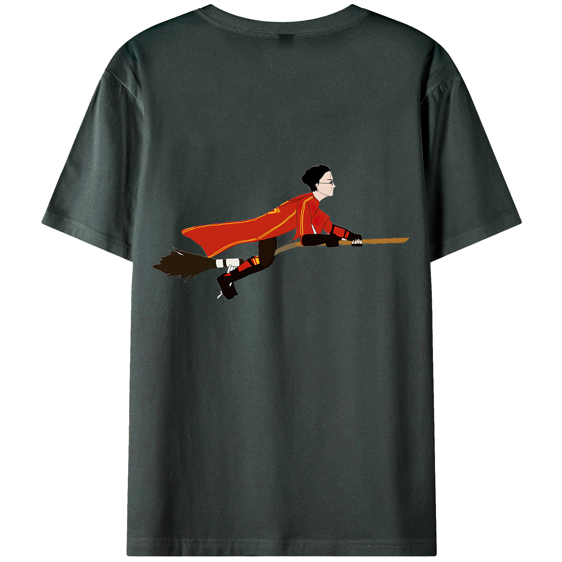 （画像用） Harry Potter ハリー・ポッターシリーズ 綿100％ メンズ半袖Tシャツ（バックプリント） 通気性